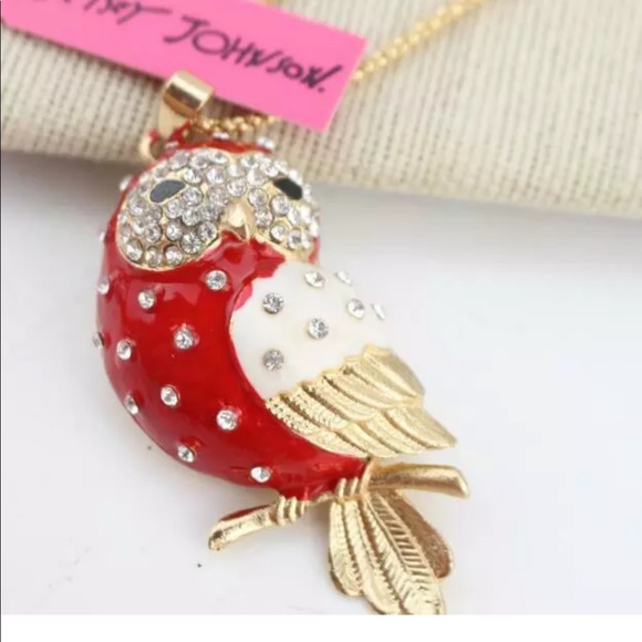 New BetseyJohnson Enamel Crystal Pendant Necklace - Picture 3 of 7